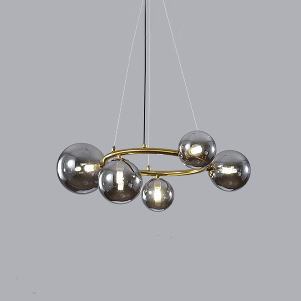 Suspension Valentina Modern Design Wave en métal et verre, blanc/or