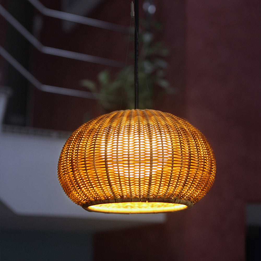 Ray Retro Lantern Gold Pendelleuchte, Bambus/