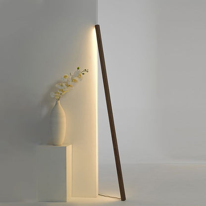 Lampadaire en bois nature linéaire minimaliste Ozawa