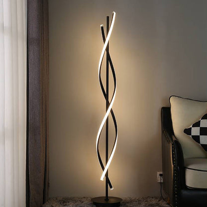 Mira Postmodern Linear Floor Lamp, Black/White