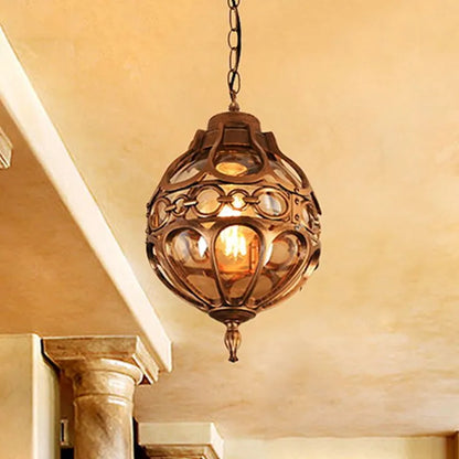 Silva Loft Sphere Vintage Farmhouse Rustic Pendant Light Black/Bronze Dining Room