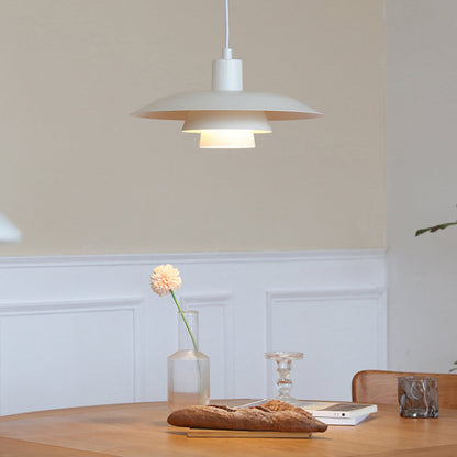 Moderne LED-Pendelleuchte Valentina aus weißem Holz und Metall für Schlafzimmer