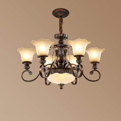 Arisha Retro Flower Pendant Light Metal Glass Living Room Bedroom