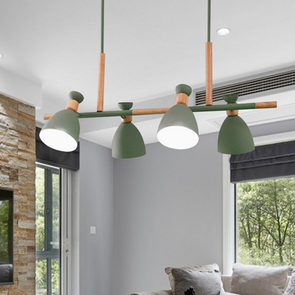 Valentina Nordic Multi Rope Wood Pendant Light, White/Green/Gray