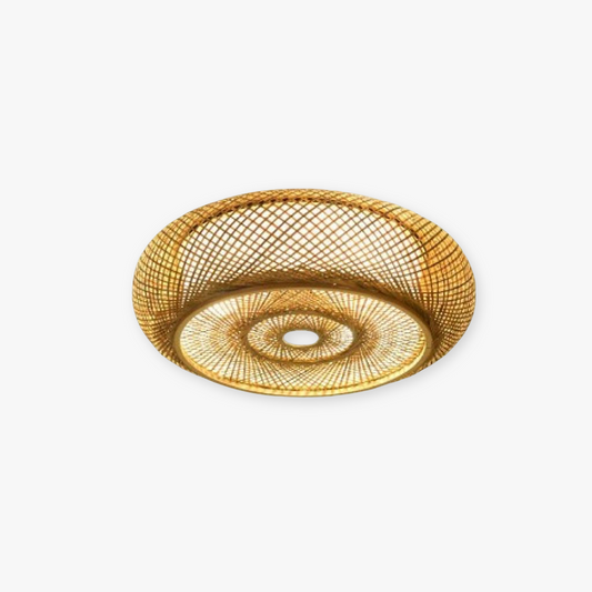 Muto rotan geweven rustieke LED-inbouwplafondlamp