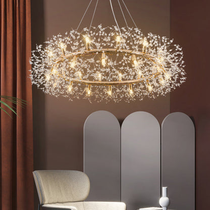 Arisha Modern Dandelion LED Pendant Light GoldCrystal Bedroom/Living Room