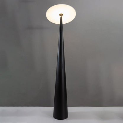 Salgado Moderne untertassenförmige Metall-Stehlampe, Schwarz