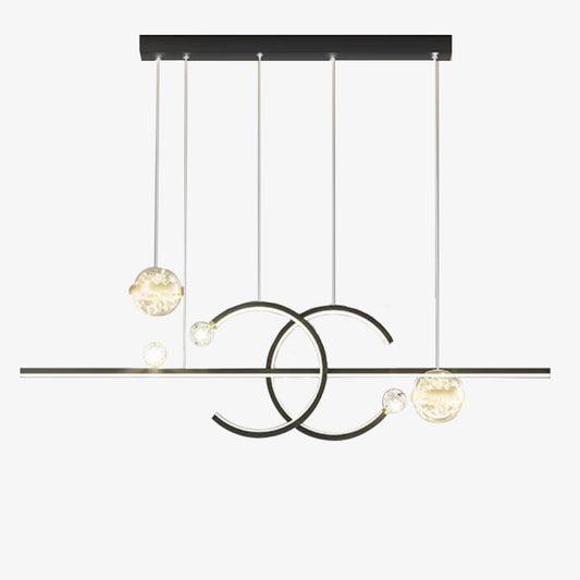 Arisha Hanglamp Double-C, Goud/Zwart Sterrenhemel