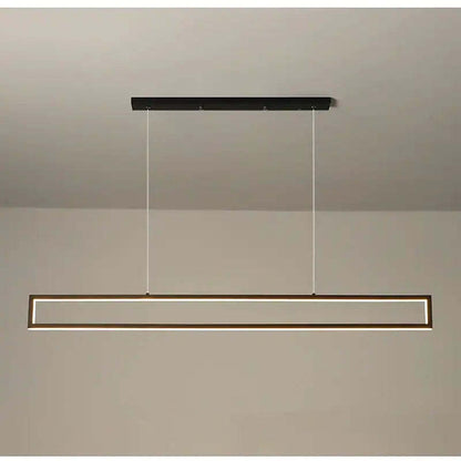 Arisha Modern Metal Vertical Rectangular Pendant Light, Black
