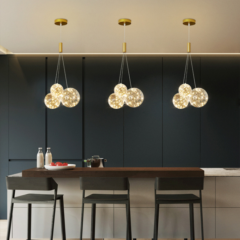 Valentina Glass Globe Bubble Pendant Light LED Stary