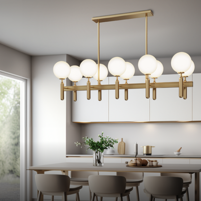 Kristy Design Ball Glas/Metaal Hanglamp Goud Wit