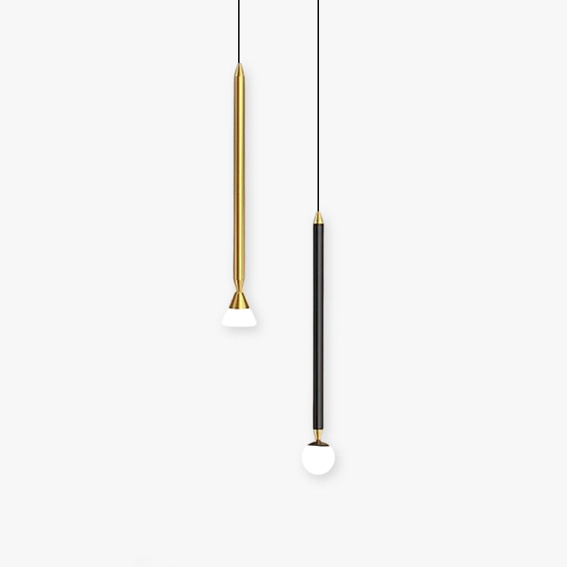 Suspension Auri Linear en métal, chevet, noir et or