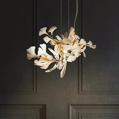 Olivia Luxury Ceramic Chandelier Large Foyer, Gingko leaf, Living Room