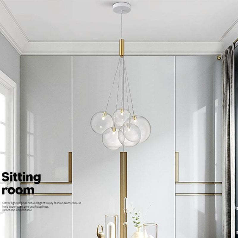Valentina Glass Globe Bubble Pendant Light LED Stary