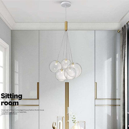Valentina Glass Globe Bubble Pendant Light LED Stary