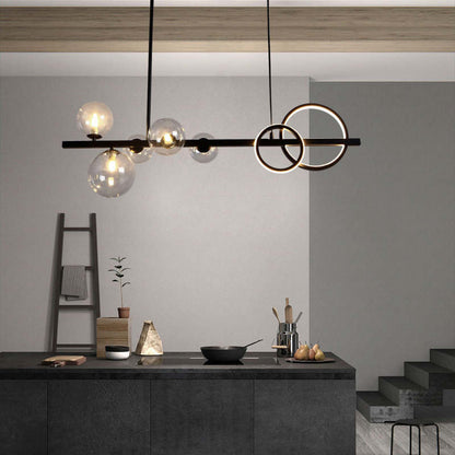 Arisha Pendant Light Bubble Circle Modern Black/Gold, Bedroom