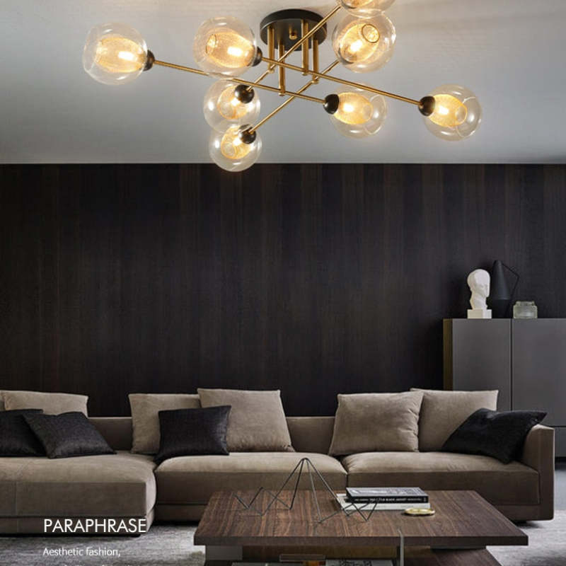 Valentina Lustre globe industriel en verre LED, 6 styles