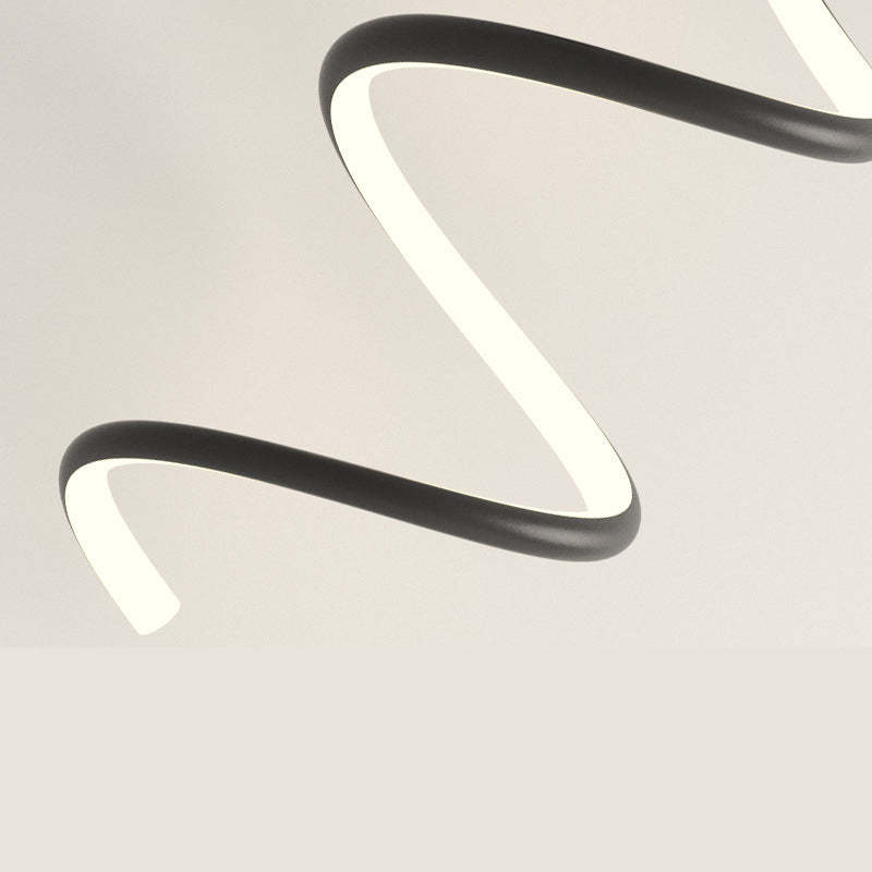 Arisha Modern LED Art Interior Wall Light Spiral, Black & White