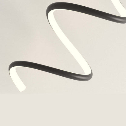 Arisha Modern LED Art Interior Wall Light Spiral, Black & White