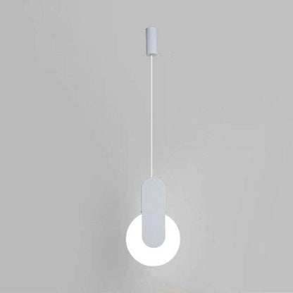 Doria Modern LED Pendant Light Black/White Metal Living Room