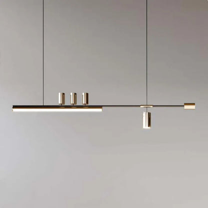 Arisha Modern Minimalist Liner  Pendant Light, Gold/Black 5 Head