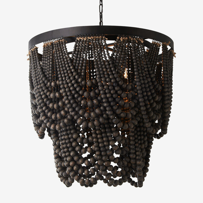 Muto Boho LED-Pendelleuchte/Kronleuchter Holz/Metall