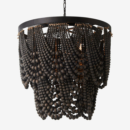 Muto Boho LED-Pendelleuchte/Kronleuchter Holz/Metall