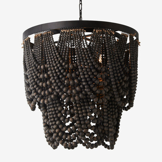 Muto Boho LED-Pendelleuchte/Kronleuchter Holz/Metall