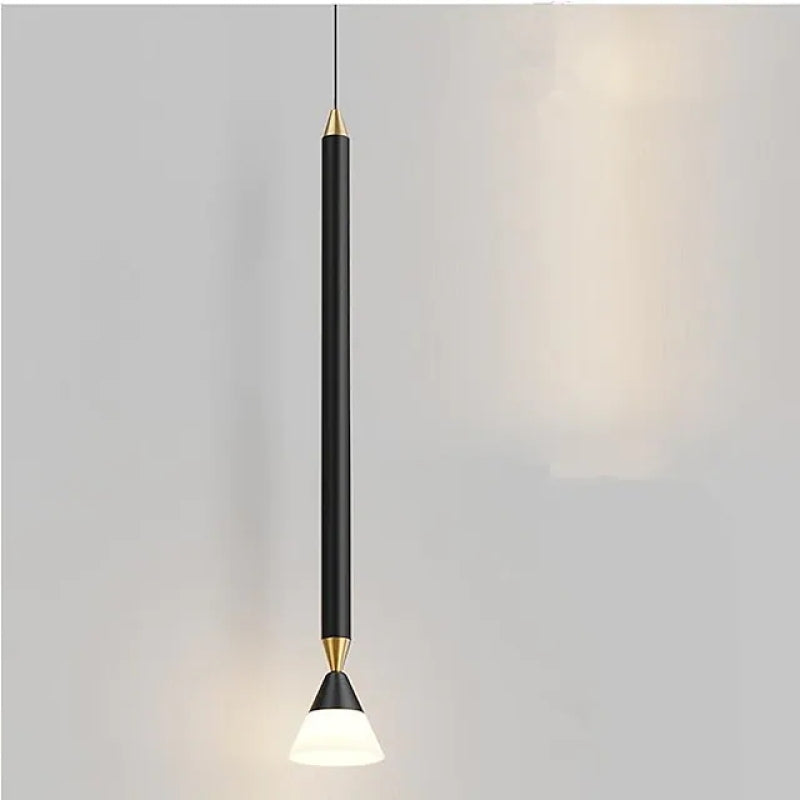 Suspension Auri Linear en métal, chevet, noir et or