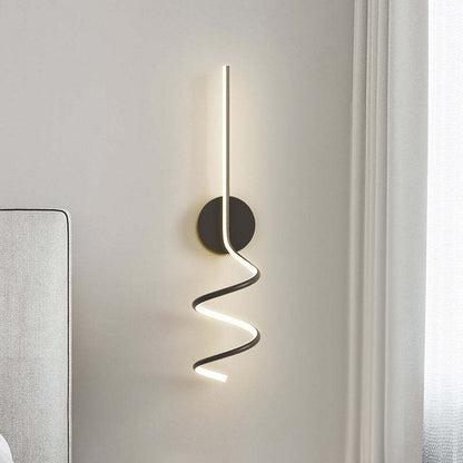 Arisha Modern LED Art Interior Wall Light Spiral, Black & White