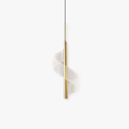 Zeva Vintage Golden Ribbon Pendant Light, Metal/