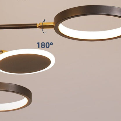 Arisha Modern Led Chandelier, Geometric, Black Dimmable