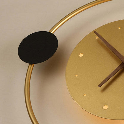 Arisha Wall Lamp Clock, Black & Gold