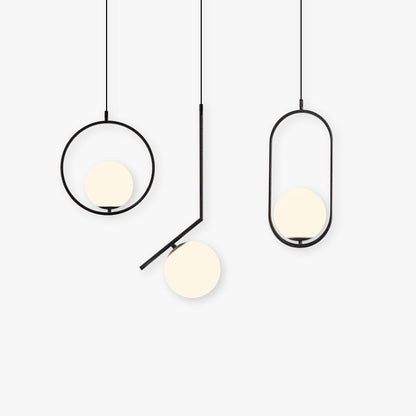 Arisha Modern Globe Metal/Glass Pendant Light, 3 Style
