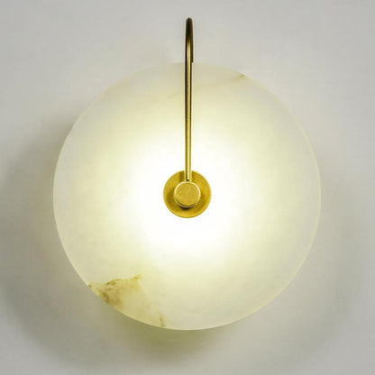 Arisha Round Bedside Wall Light, Artificial Marble, Gold & Black