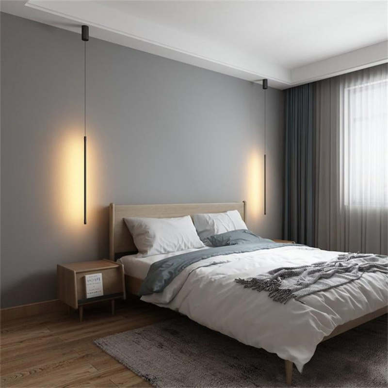 Suspension linéaire minimaliste Erix pour chevet, noire