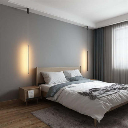 Suspension linéaire minimaliste Erix pour chevet, noire