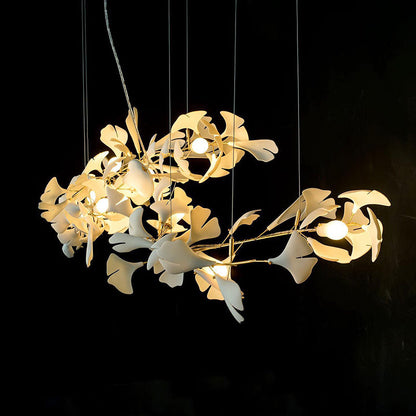 Olivia Luxury Ceramic Chandelier Large Foyer, Gingko leaf, Living Room