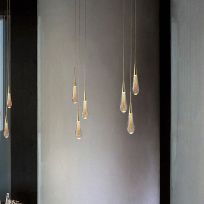 Teardrop Gold Pendant Light