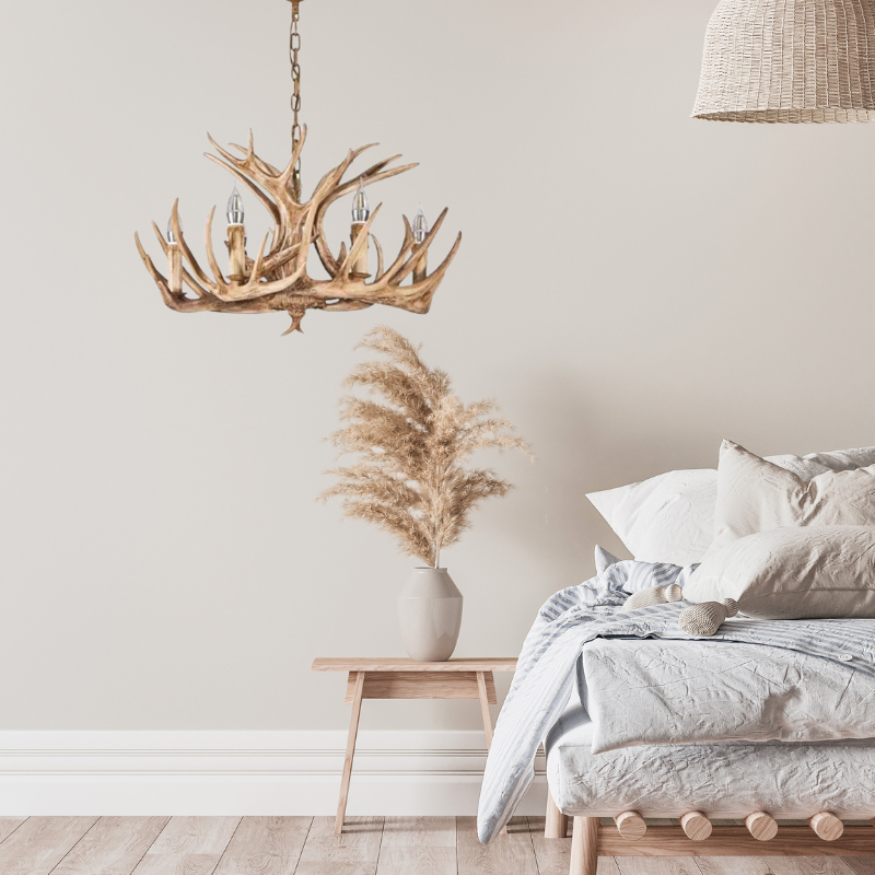 Silva Retro Deer Antlers Candle light Horn Resin Chandelier