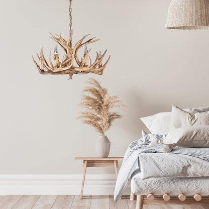 Silva Retro Deer Antlers Candle light Horn Resin Chandelier