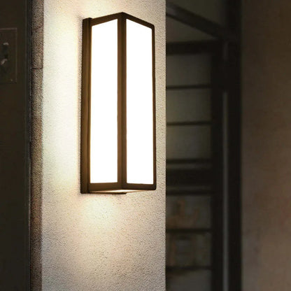 Linae Modern Waterproof Metal Cross Outdoor Wall Lamp, Black