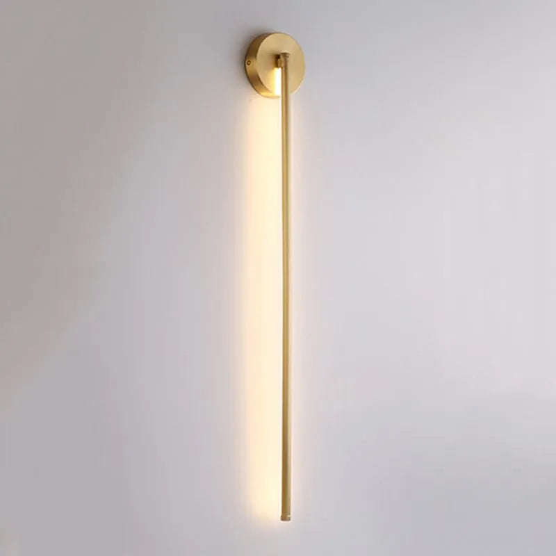 Fauro Modern Linear Metal&Silica Gel Wall Mount Lamps, Gold