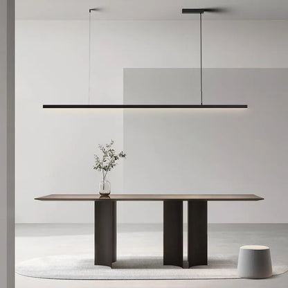 Arisha Minimalist Linear Metal Pendant Light, White/Black