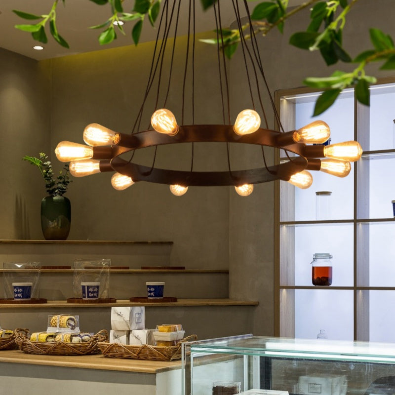 Lustre LED Vintage Silva en Métal Marron pour Salon/Bar
