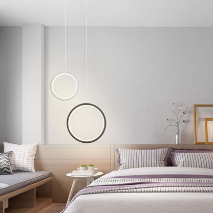 Doria Modern LED Pendant Light Black/White Metal Living Room