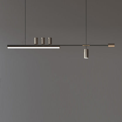 Arisha Modern Minimalist Liner  Pendant Light, Gold/Black 5 Head