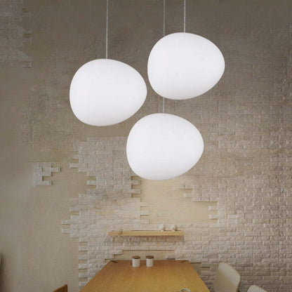 Elun Sleek Minimalist Floating Egg-shaped Glass Pendant Light