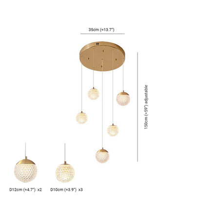 Arisha Multi Staircase Modern Art Deco Pendant Light, Gold