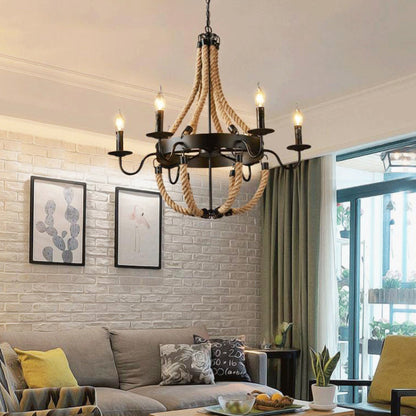 Epoch Industriële LED Hanglamp Metaal/Touw Zwart Woonkamer/Bar
